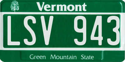 VT license plate LSV943