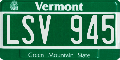 VT license plate LSV945