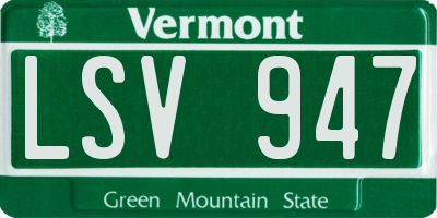 VT license plate LSV947