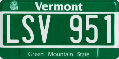 VT license plate LSV951