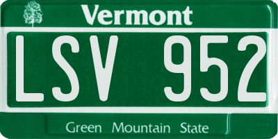 VT license plate LSV952
