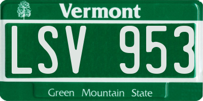 VT license plate LSV953
