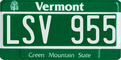 VT license plate LSV955