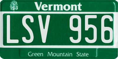 VT license plate LSV956