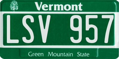 VT license plate LSV957