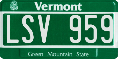VT license plate LSV959