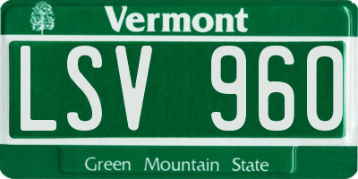 VT license plate LSV960