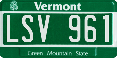 VT license plate LSV961
