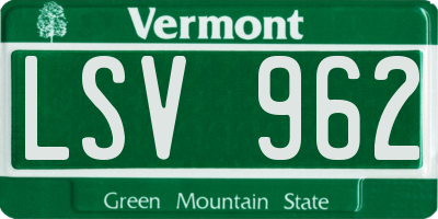 VT license plate LSV962