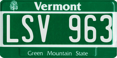 VT license plate LSV963