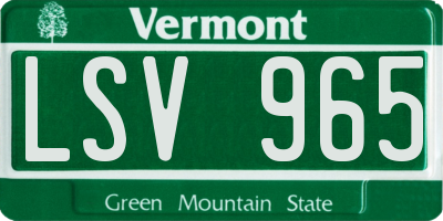 VT license plate LSV965