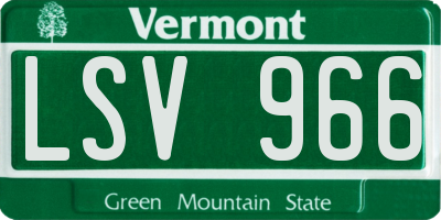 VT license plate LSV966
