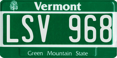 VT license plate LSV968