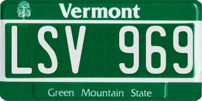 VT license plate LSV969
