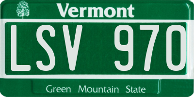 VT license plate LSV970