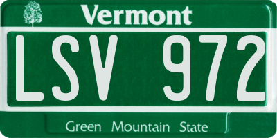 VT license plate LSV972