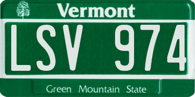 VT license plate LSV974