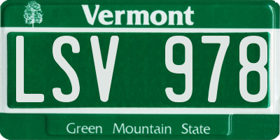 VT license plate LSV978