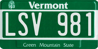 VT license plate LSV981
