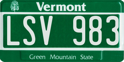 VT license plate LSV983