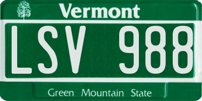 VT license plate LSV988