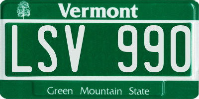 VT license plate LSV990