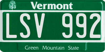 VT license plate LSV992