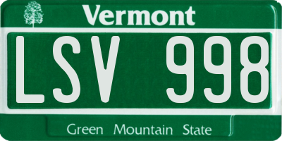 VT license plate LSV998
