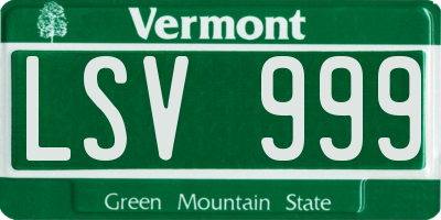 VT license plate LSV999