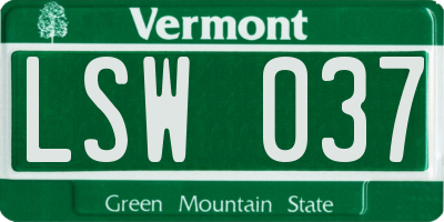VT license plate LSW037