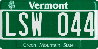 VT license plate LSW044