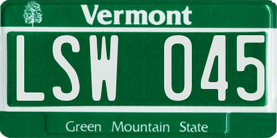VT license plate LSW045