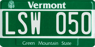 VT license plate LSW050