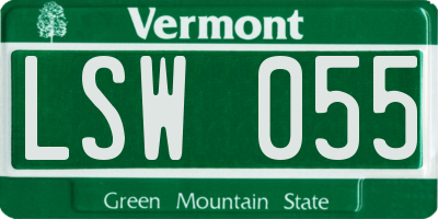VT license plate LSW055
