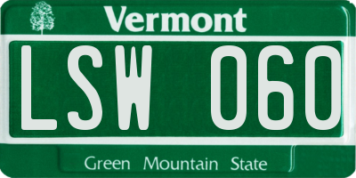 VT license plate LSW060