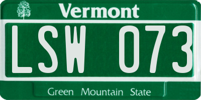 VT license plate LSW073