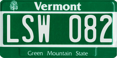 VT license plate LSW082