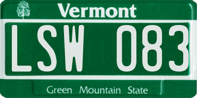 VT license plate LSW083