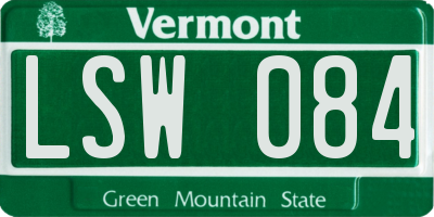 VT license plate LSW084