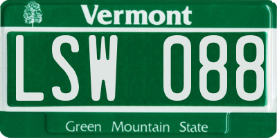 VT license plate LSW088