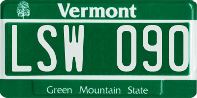 VT license plate LSW090