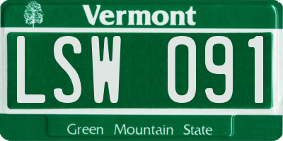 VT license plate LSW091