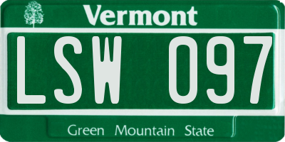 VT license plate LSW097