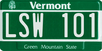 VT license plate LSW101