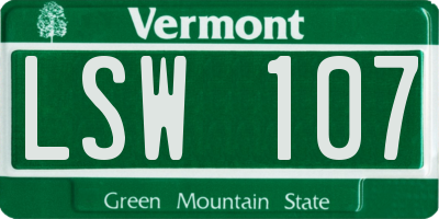 VT license plate LSW107