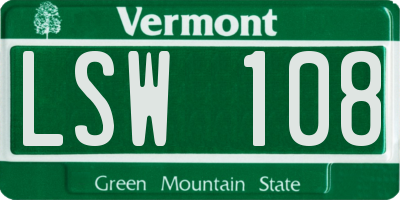 VT license plate LSW108