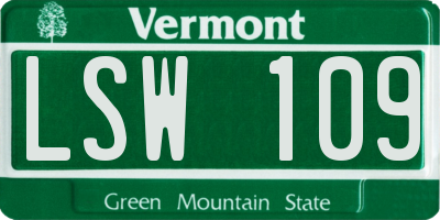 VT license plate LSW109