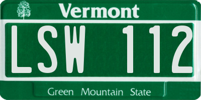 VT license plate LSW112