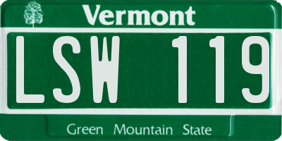 VT license plate LSW119
