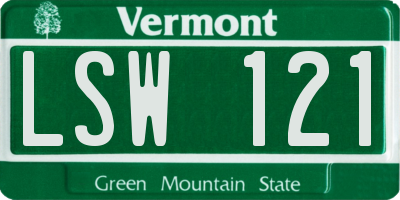 VT license plate LSW121